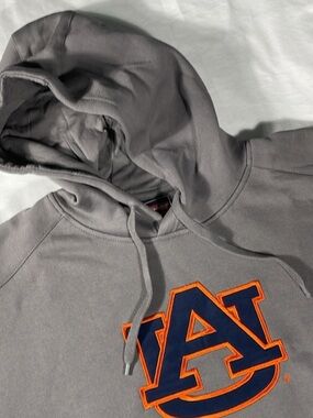 Genuine Stuff mens grey Auburn University drawstring hoodie sweatshirt - size XL
